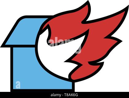 Home Fire icon. vector sign symbol Stock Vector