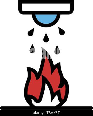 Fire sprinkler icon. vector sign symbol. Stock Vector