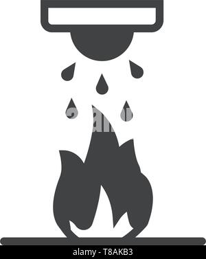 Fire sprinkler icon. vector sign symbol. Stock Vector