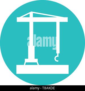 Crane machine icon- vector sign symbol Crane icon. Stock Vector