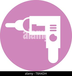 Drill machine icon- vector sing symbol. Stock Vector