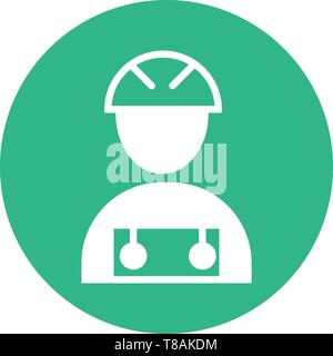 Construction worker icon- vector sign symbol construction worker. Stock Vector