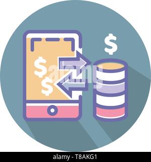 Mobile Payment icon. mobile payment vector perfect pixel icon for website or mobile apps Stock Vector