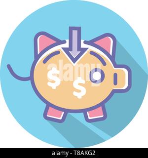 piggy bank or income perfect icon. perfect pixel vector icon for your website or mobile apps. Stock Vector