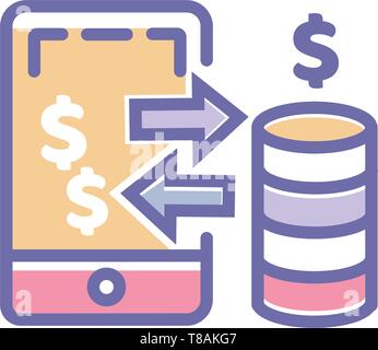 Mobile Payment icon. mobile payment vector perfect pixel icon for website or mobile apps Stock Vector