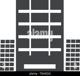 Vector illustration of a modern office skyscraper building with a flat ...
