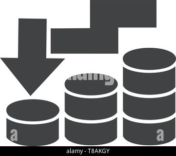 Recession business icon- single vector sign symbol business Recession icon- vector Stock Vector