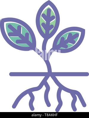 Root vector plant icon. mono vector sign symbols. Perfect pixel icons or illustration for website or mobile apps Stock Vector