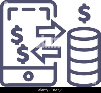 Mobile Payment icon. mobile payment vector perfect pixel icon for website or mobile apps Stock Vector