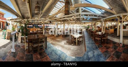 Bar scene in Chania, Crete Stock Photo
