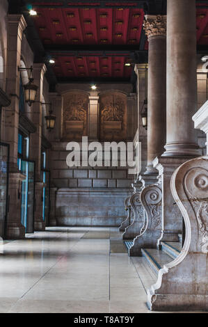 Luxurious and architectural entrance of Saint Lazare train station in Paris France Stock Photo