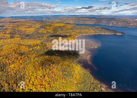 Canada, Province of Quebec, Saguenay-Lac-Saint-Jean Region, Saguenay Fjord National Park (aerial view) Stock Photo