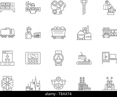 Foundaries line icons, signs, vector set, outline illustration concept  Stock Vector