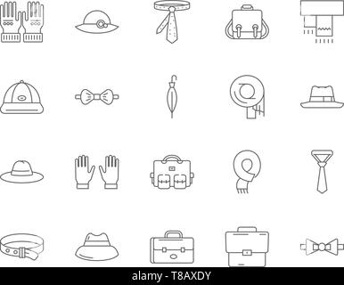 Haberdashery line icons, signs, vector set, outline illustration concept  Stock Vector