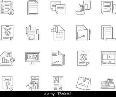 Instruction line icons, signs, vector set, outline illustration concept  Stock Vector