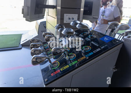 Hillsboro, Oregon - May 11, 2019 : TopGolf, Entertainment venue with swanky lounge with drinks & games Stock Photo