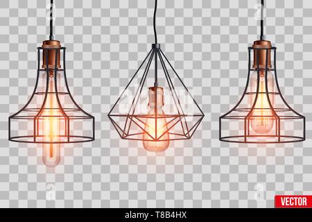 Decorative edison light bulb wire shade Stock Vector