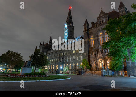 georgetown university building at night in washington dc view Stock Photo