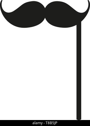 Black and white party moustache silhouette Stock Vector