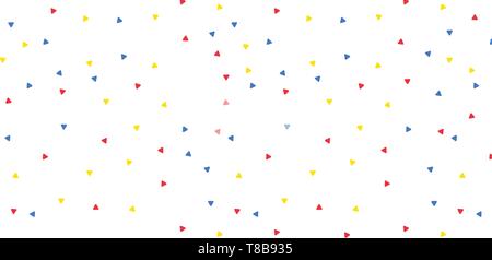Colorful scattered confetti triangles isolated vector seamless pattern ...
