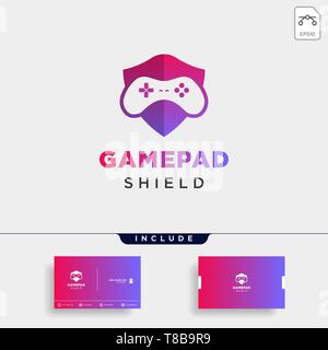 game shield logo design template vector illustration icon element Stock Vector