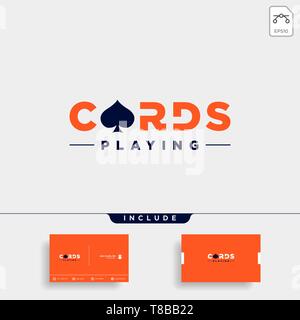 poker card logo design template typography vector illustration icon element - vector Stock Vector