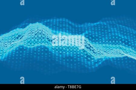 Woice wave background EPS 10 Vector. Abstract sound wave vector. Woman voice pulse frequency. Stock Vector