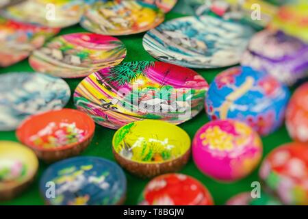 Vietnam's traditional souvenirs are sold in shop at Hanoi's Old Quarter. Vietnam. Selective focus. Stock Photo