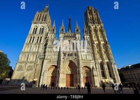 France, Seine Maritime, Rouen, south facade of the Notre-Dame de Rouen cathedral Stock Photo