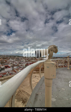 View from the top of the Space Metropol Parasol, 'Setas de Sevilla', a big structure located at La Encarnacion square,  Seville, Spain, where one have Stock Photo