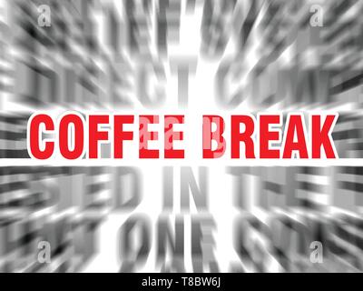 blurred text with focus on coffee break Stock Vector