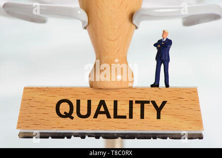 Quality printed on rubber stamp Stock Photo