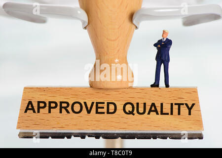 Quality printed on rubber stamp Stock Photo