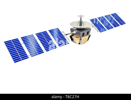 artificial satellite concept 3D rendering isolated on white Stock Photo