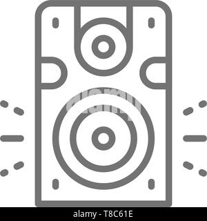 Speaker, subwoofer, audio equipment line icon. Isolated on white background Stock Vector