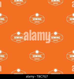 Sewing service pattern vector orange Stock Vector