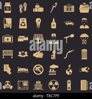 Insect icons set, simple style Stock Vector