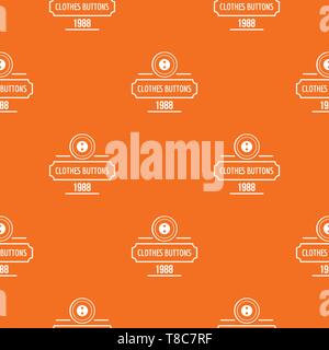 Clothes button service pattern vector orange Stock Vector