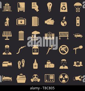 Barrier icons set, simple style Stock Vector