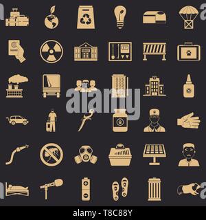 Hospital icons set, simple style Stock Vector