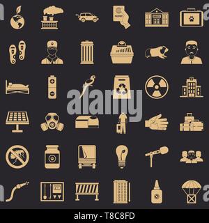 Veterinary icons set, simple style Stock Vector