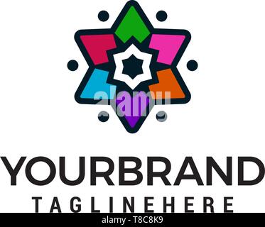 Star multicolor logo design concept template vector Stock Vector