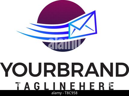 Message Envelope sent logo design concept template vector Stock Vector