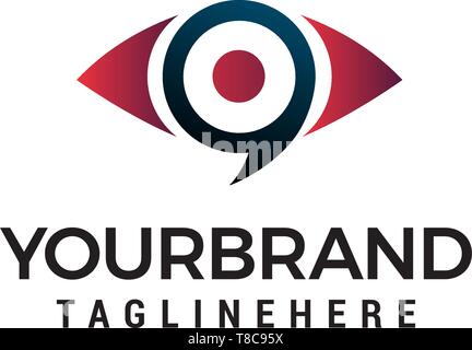 eyes media logo design concept template vector Stock Vector