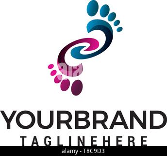 foot logo design concept template vector Stock Vector