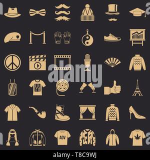 Vogue icons set, simple style Stock Vector