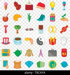 Jar icons set, cartoon style Stock Vector