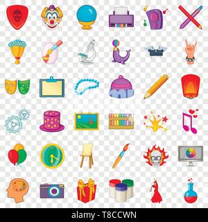 Printing icons set, cartoon style Stock Vector