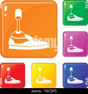 Prosthetic leg icons set vector color Stock Vector