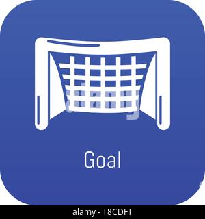 Goal soccer icon blue vector Stock Vector